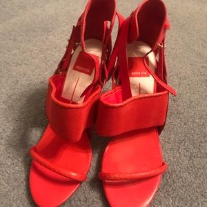 Dolce vita red open toed heels